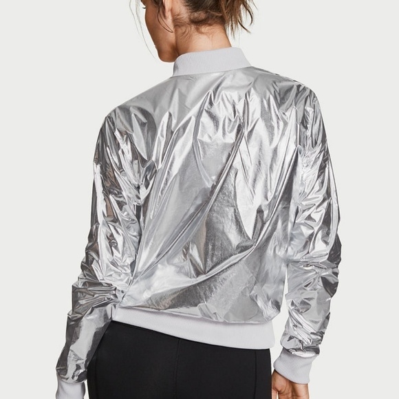 New Victoria Secret Anorak Full Zip Jacket Silver - Picture 3 of 5